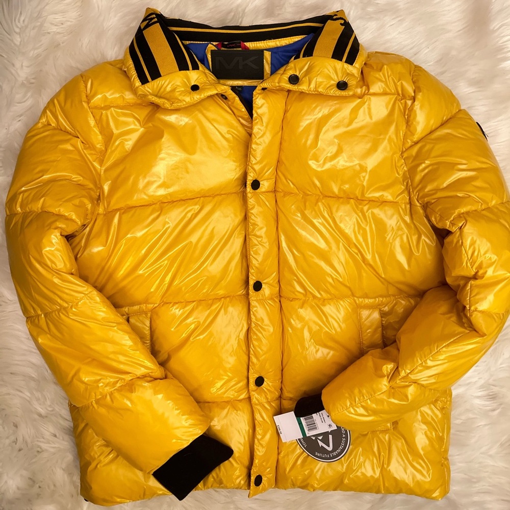 MICHAEL KORS quilted patent nylon puffer jacket limited edition.Brand New